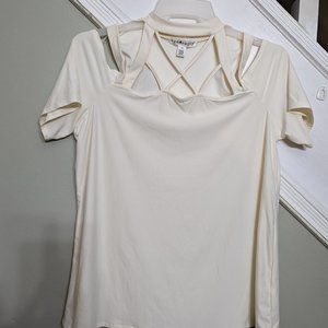 Eye Candy ivory color off shoulder shirt